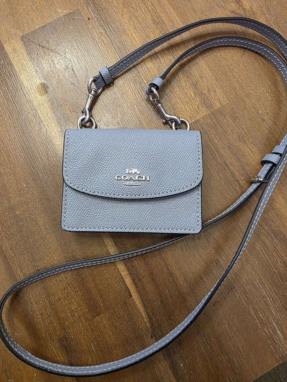 Coach Small Crossbody Cardholder Wallet in Light Blue - Picture 4 of 4